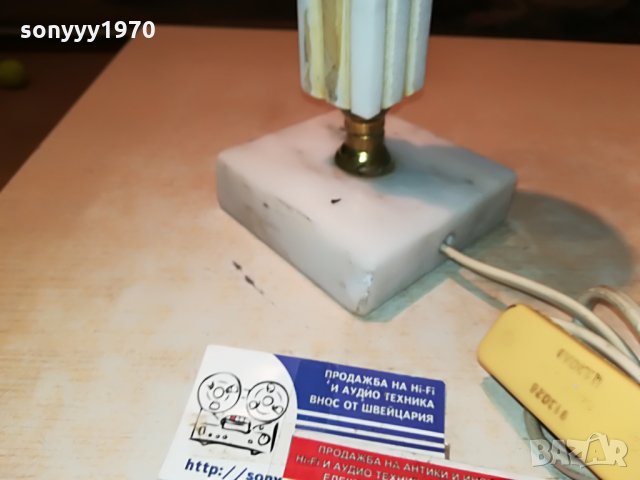 мараморна лампа-мед/месинг 40х11х11см 2206210822, снимка 16 - Антикварни и старинни предмети - 33294245