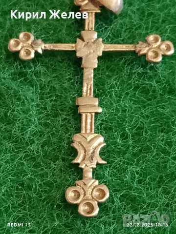 Винтидж Бароков сребърен кръст в стил четирилистни детелинови крайща майсторска изработка 34455, снимка 5 - Колиета, медальони, синджири - 52872269