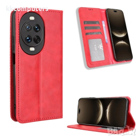 Калъф Портфейл за Huawei nova 14 Pro 5G - Кожен PU с Ретро Дизайн, Стенд, Джобове за Карти, Магнитно, снимка 3 - Калъфи, кейсове - 53187739