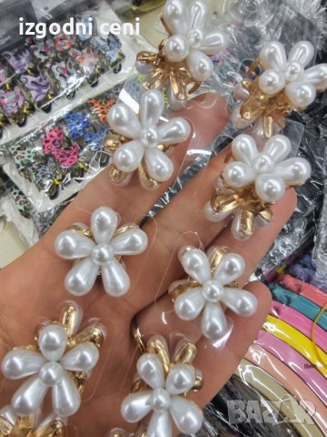 Луксозна мини щипка с перлички-картон от 12 броя , снимка 5 - Аксесоари за коса - 39070942