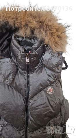 Moncler дълъг елек с качулка, снимка 2 - Елеци - 52949454
