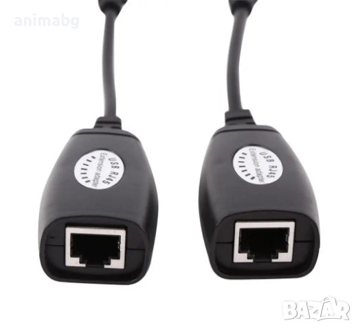 ANIMABG USB удължител с мрежов лан кабел LAN RJ45 адаптер extension adapter позволяващ максимална дъ, снимка 4 - Кабели и адаптери - 44059741