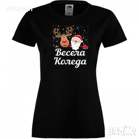 Дамска тениска Коледа Весела коледа 2, снимка 2 - Тениски - 34690923