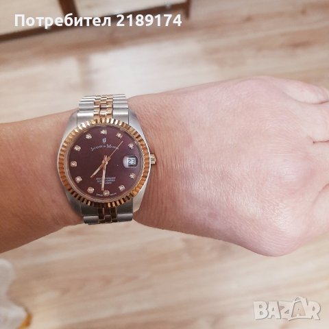 Дамски Часовник от инокс,Jacques du Manoir, Сребрист / Розово-златист, снимка 2 - Дамски - 43572152