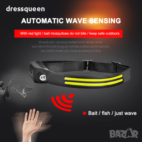 W689-2 LED челник за глава мощна двойна лента и сензор за движение, снимка 2 - Други инструменти - 44908726