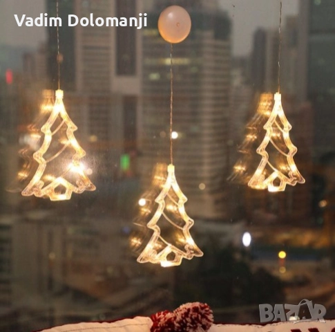 Коледна залепваща се украса с LED светлини - 1бр, снимка 2 - Декорация за дома - 52424923