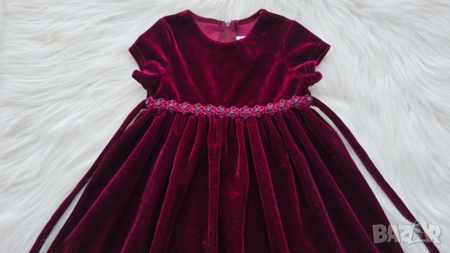 Детска рокля червено кадифе размер 2 години , снимка 7 - Бебешки рокли - 52336180