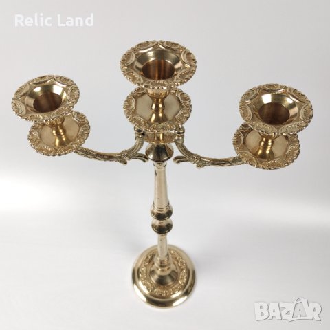 Висок свещник тройка, снимка 3 - Антикварни и старинни предмети - 43536458