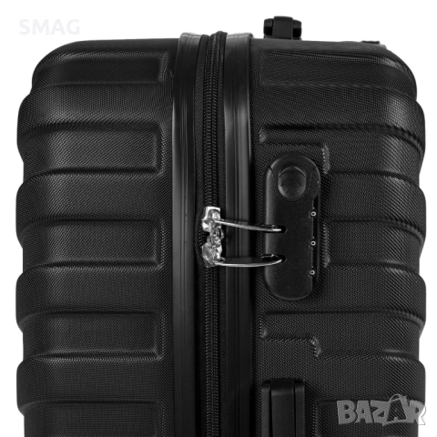 Куфар за пътуване с колелца 35л, черен_1233322, снимка 4 - Куфари - 52188345