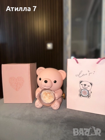 Луксозно Подаръчно Мече с Роза и Колие- Перфектният Романтичен Подарък, снимка 7 - Подаръци за жени - 52711935