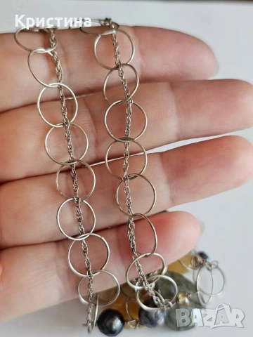 Ново сребърно авторско колие с букет от камъни, снимка 2 - Колиета, медальони, синджири - 51962166