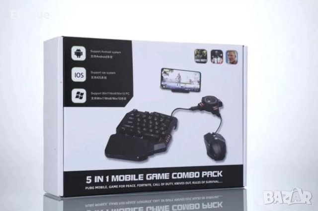 Геймърска мишка и клавиатура за телефон, смартфон, таблет, комплект V I D G E S , снимка 2 - Други стоки за дома - 52902285