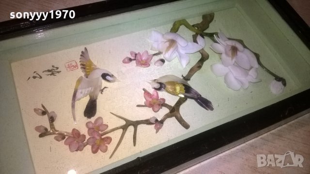 JAPAN-СЕДЕФ-РЕТРО КАРТИНА-23Х12Х2СМ-ВНОС ФРАНЦИЯ, снимка 4 - Колекции - 27889306