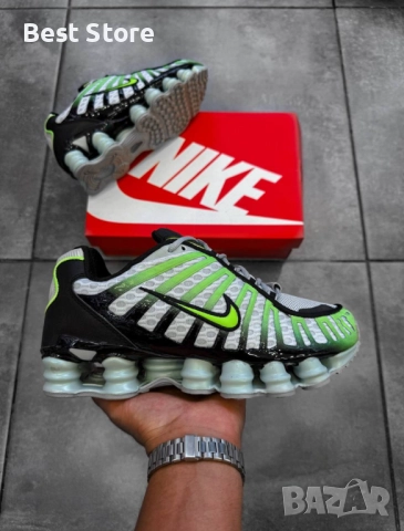 Nike Shox TL - Сиво, Черно и Неоново Зелено Мъжки Маратонки 40-45 Номер 