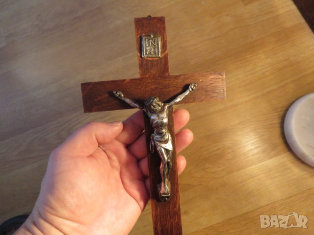Стар кръст разпятие Христово, Исус Христос 20 х 13 см  , снимка 4 - Други ценни предмети - 35333838