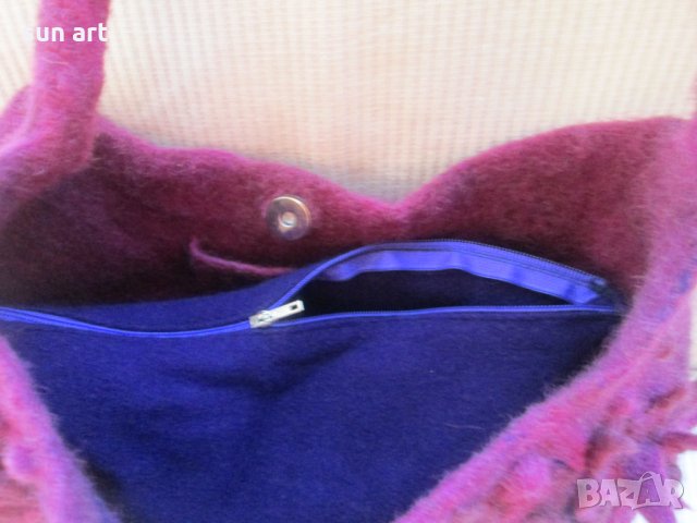 Вълнена плъстена чанта, снимка 7 - Чанти - 27489141