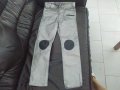 Сребрист/сив модерен панталон с кожа и промазка, снимка 1