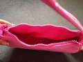 Текстилна малка дамска чанта за рамо в розов цвят, снимка 16