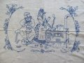 30-те Ръчна Бродерия върху тъкан Ленен Плат, снимка 2