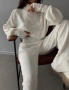 Бял комплект от плетиво, снимка 2