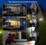 Тройна външна въртяща се WiFi AI камера 9MP с три обектива, ICSee, Черна + 64GB карта, снимка 6