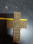 Уникален,стар меден кръст,ръчна изработка/Old antique copper cross, снимка 3