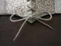 Блестящ еластичен корсет колан за талия с брокат, връзки и ластик в сребрист цвят р-р S-M, снимка 4