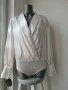 Дамско боди сатен М/Л бяло, снимка 1 - Блузи с дълъг ръкав и пуловери - 42936569