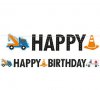 Линейка Багер  Превозни транспортни средства HAPPY BIRTHDAY парти банер гирлянд декор рожден ден
