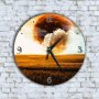 Стенен Часовник - Красив Пейзаж Житно Поле Голяма Луна, снимка 1 - Стенни часовници - 43363915