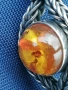 Винтидж сребърна гривна с кехлибар , снимка 6