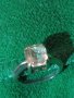 СТАР СРЕБЪРЕН РЕТРО СТИЛ ПРЪСТЕН СРЕБРО 925 с БЯЛА ПОЗЛАТА и ПЛАНИНСКИ КРИСТАЛ 40910, снимка 2
