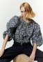 Блуза H&M от памук с обемни ръкави, нова 
