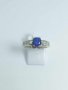 Сребърен пръстен със син цирконий, снимка 1 - Пръстени - 43091958