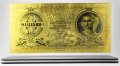 Златна банкнота 1 Милиард Унгарски пенго в прозрачна стойка - Реплика, снимка 2