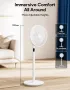 MYCARBON Вентилатор на стойка 23W, 12 скорости с дистанционно, регулируема височина, 3D осцилация, снимка 2