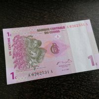 Банкнота - Конго - 1 сентим UNC | 1997г., снимка 1 - Нумизматика и бонистика - 27555416