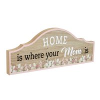Дървена декоративна табела "Домът е там, където е мама" ,30x12см, снимка 1 - Декорация за дома - 42999668