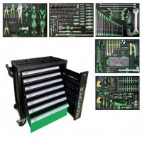 Шкаф с инструменти с 7 чекмеджета – 5 пълни RockForce, снимка 1 - Куфари с инструменти - 38223448