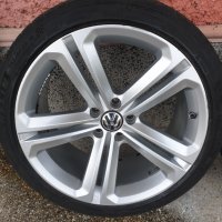 4 броя оригинални джанти VW Tiguan R-Line 19" 5x112 с гуми и датчици, снимка 3 - Гуми и джанти - 35102894