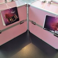 Голям професионален куфар с гримове с немско качество в розов цвят , снимка 4 - Декоративна козметика - 43079713