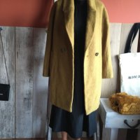 👢 Тренди палто в цвят горчица със съдържание на вълна🧡 м/л 💄, снимка 3 - Палта, манта - 43955018