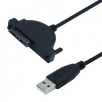 USB Кабел за Записващи Оптични устройства Засписвачки DVD CD Slimline SATA Laptop CD/DVD Rom Optical, снимка 2 - Лаптоп аксесоари - 32627048