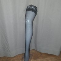 Черни чорапи ликра съединени с жартиери с колан, снимка 2 - Бельо - 43185245