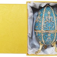 Фаберже стил, кутийки-яйца за бижута в луксозна подаръчна кутия., снимка 5 - Декорация за дома - 43218250