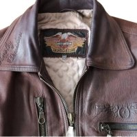 Винтидж Рокерия оригинално кожено яке моторджийско Harley-Davidson Харлей Дейвидсън М  , снимка 9 - Якета - 43685043