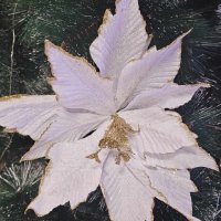 Коледна звезда декорация за елха White Christmas, снимка 1 - Декорация за дома - 43500179