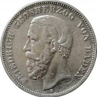 Монета Баден 5 Марки 1901-G Крал Фридрих I, снимка 1 - Нумизматика и бонистика - 37898723