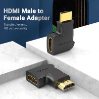 Адаптер HDMI Vertical Flat 90 градуса M/F – Vention AIPB0, снимка 2 - Кабели и адаптери - 43022124