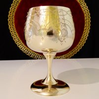 Гравиран английски бокал,чаша,никелово сребро. , снимка 9 - Антикварни и старинни предмети - 37716024